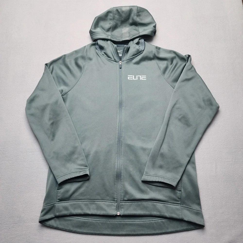 Nike Dri-FIT Elite Basketball Full Zip Hoodie Mens XL Green Performance Fleece